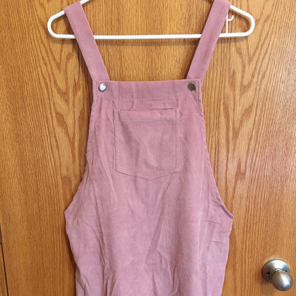 Dresses & Skirts - Pink corduroy overall dress